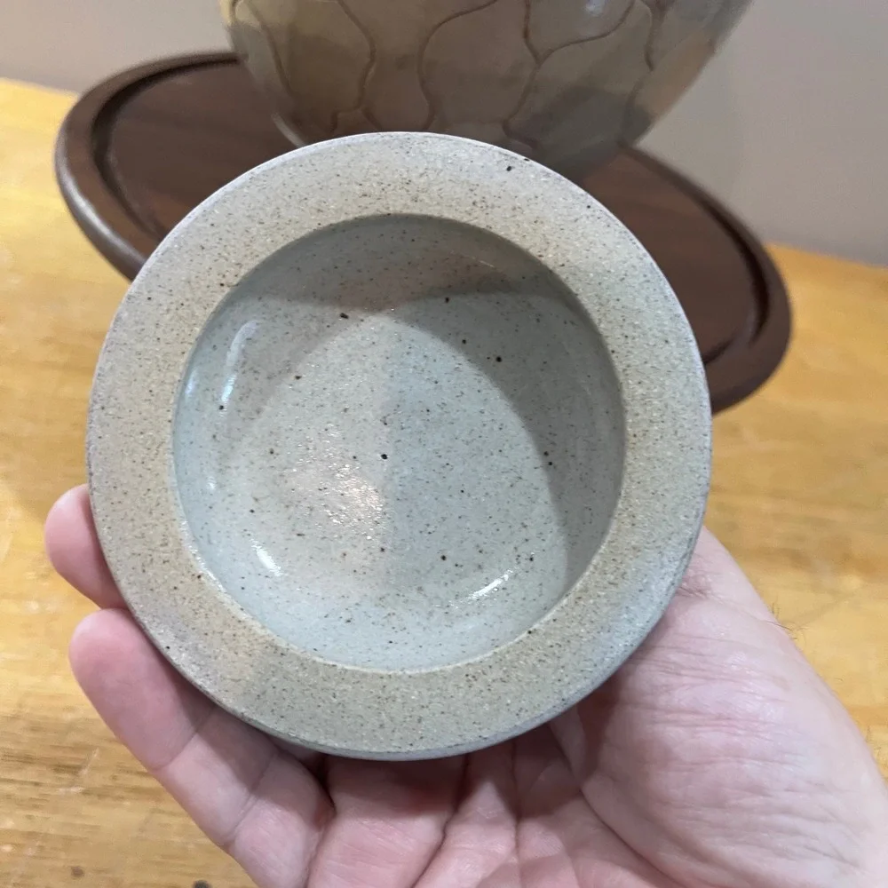 Vtg 1991 Loy Carpenter Studio Pottery Lidded Ginger Jar Gray Plum Postmodern Art